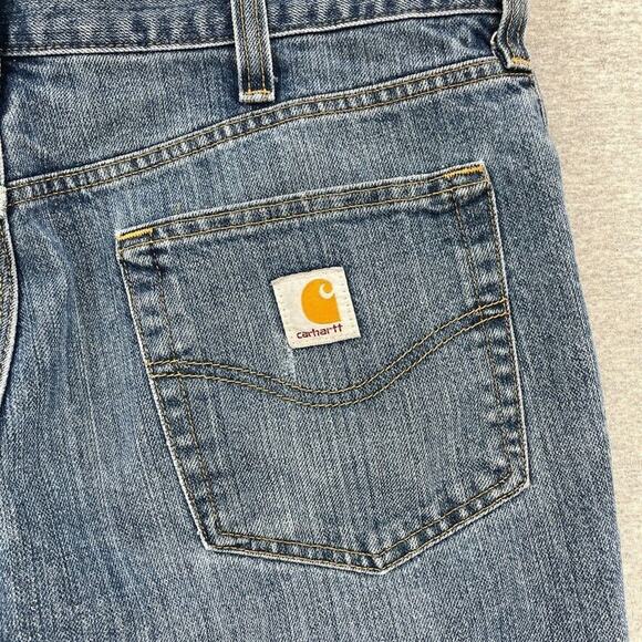 Carhartt Jeans Mens 36 X 32 Blue Denim Relaxed Fit Straight Leg Rugged Workwear - Picture 5 of 12